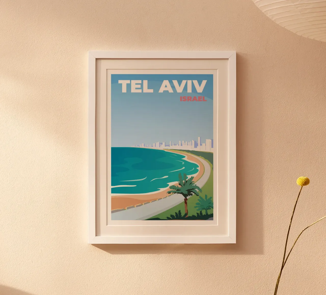 Tel Aviv, Israele poster con telaio in legno da Wanderlust Vibes