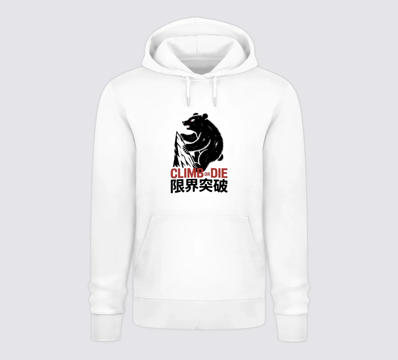Orso arrampicatore giapponese di design - Limit Break Kanji Mountain A felpa con cappuccio da GameDay Studio