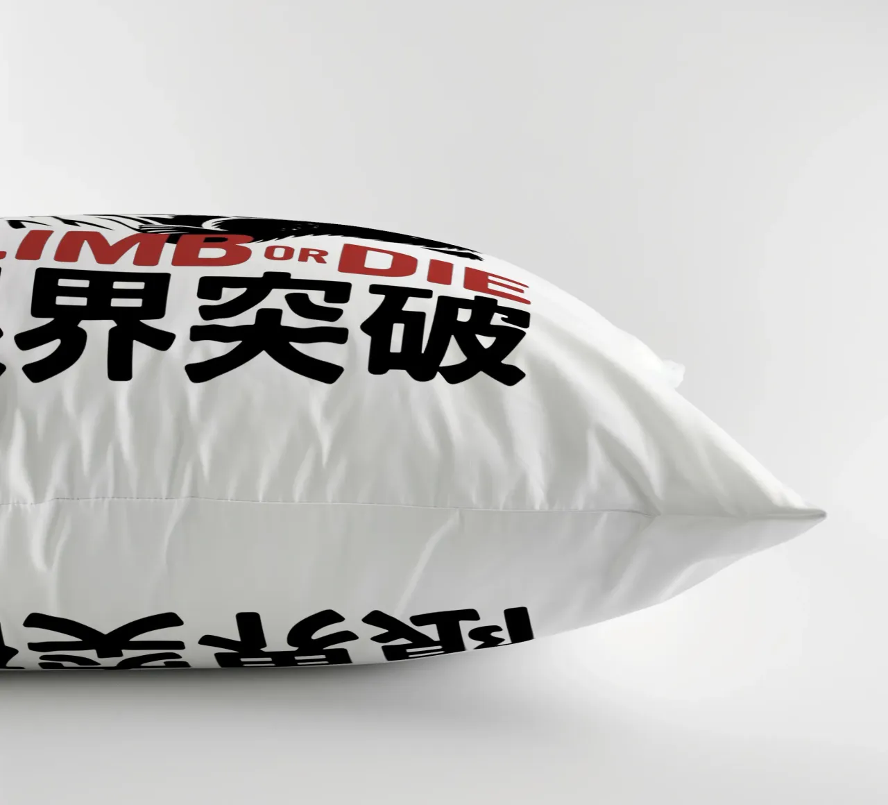 Orso arrampicatore giapponese di design - Limit Break Kanji Mountain A cuscino da GameDay Studio
