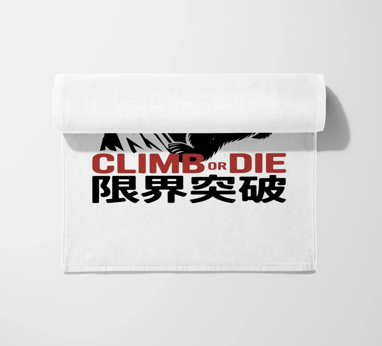 Orso arrampicatore giapponese di design - Limit Break Kanji Mountain A telo mare da GameDay Studio