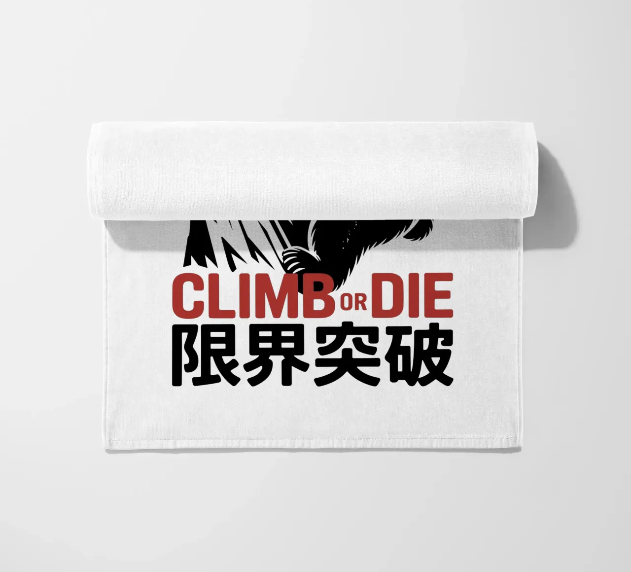 Orso arrampicatore giapponese di design - Limit Break Kanji Mountain A telo mare da GameDay Studio