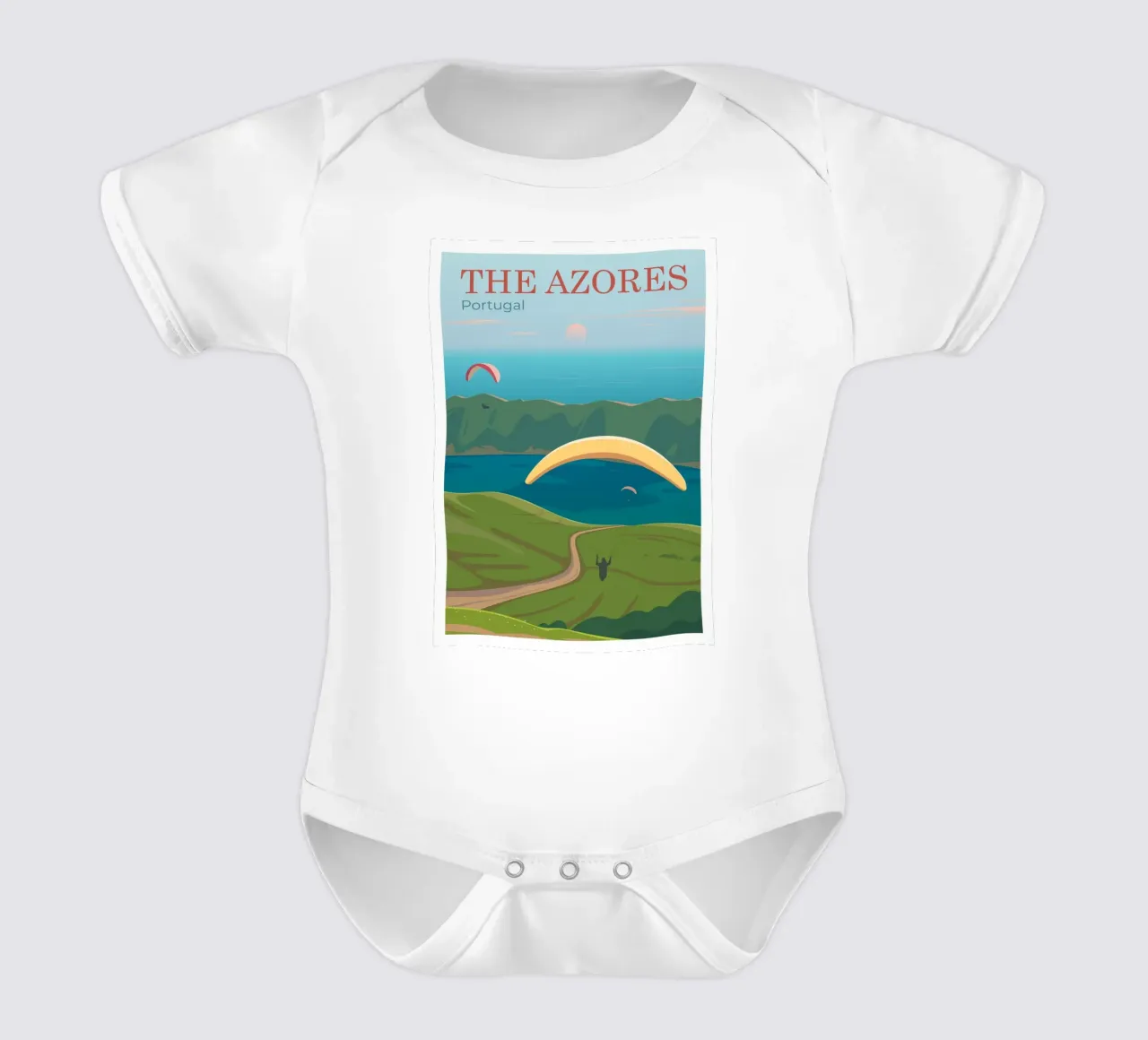Le Azzorre, Portogallo body neonato maniche corte da Wanderlust Vibes