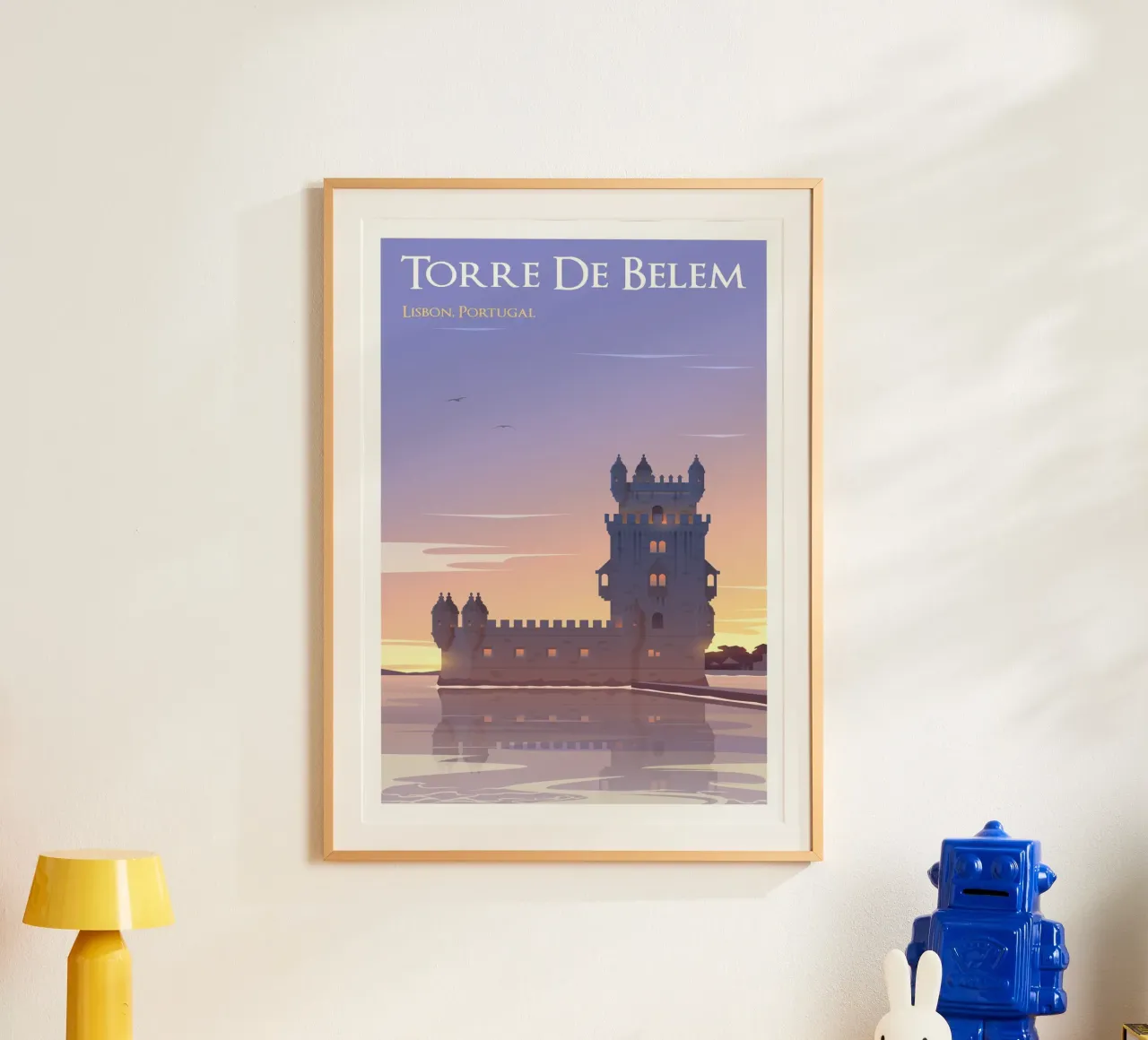 Torre di Belem, Portogallo poster con telaio in alluminio da Wanderlust Vibes