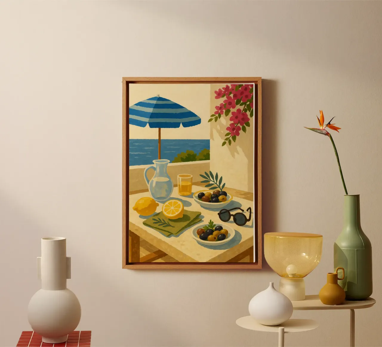 Mediterranean Table tela con Cornice a cassetta da Mosaic Dialogue