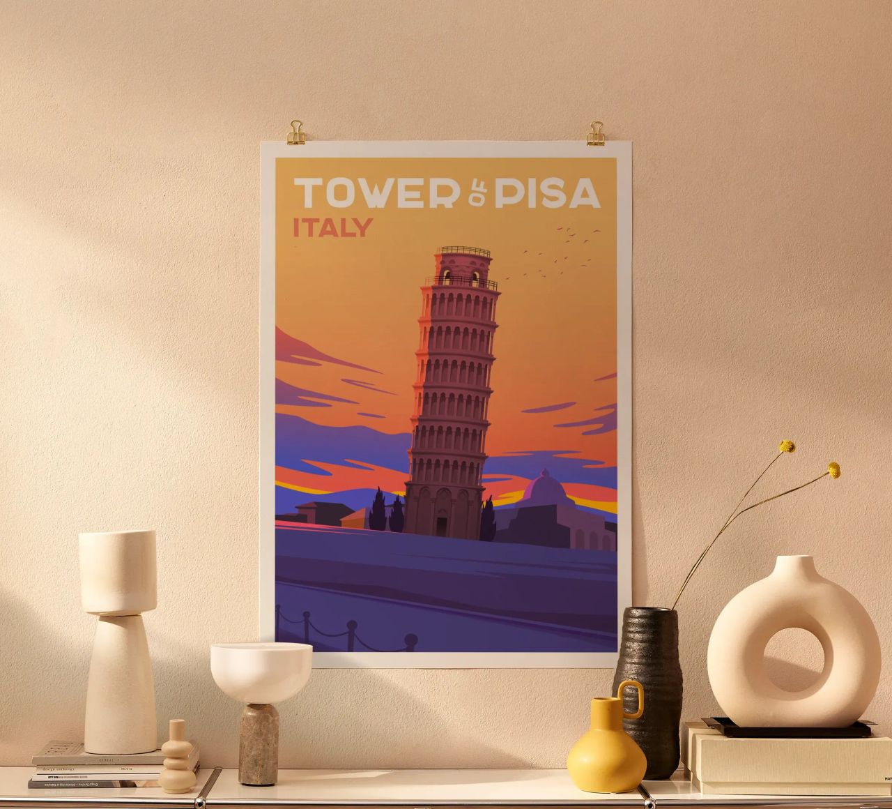 Tour de Pise, Italie poster de Wanderlust Vibes
