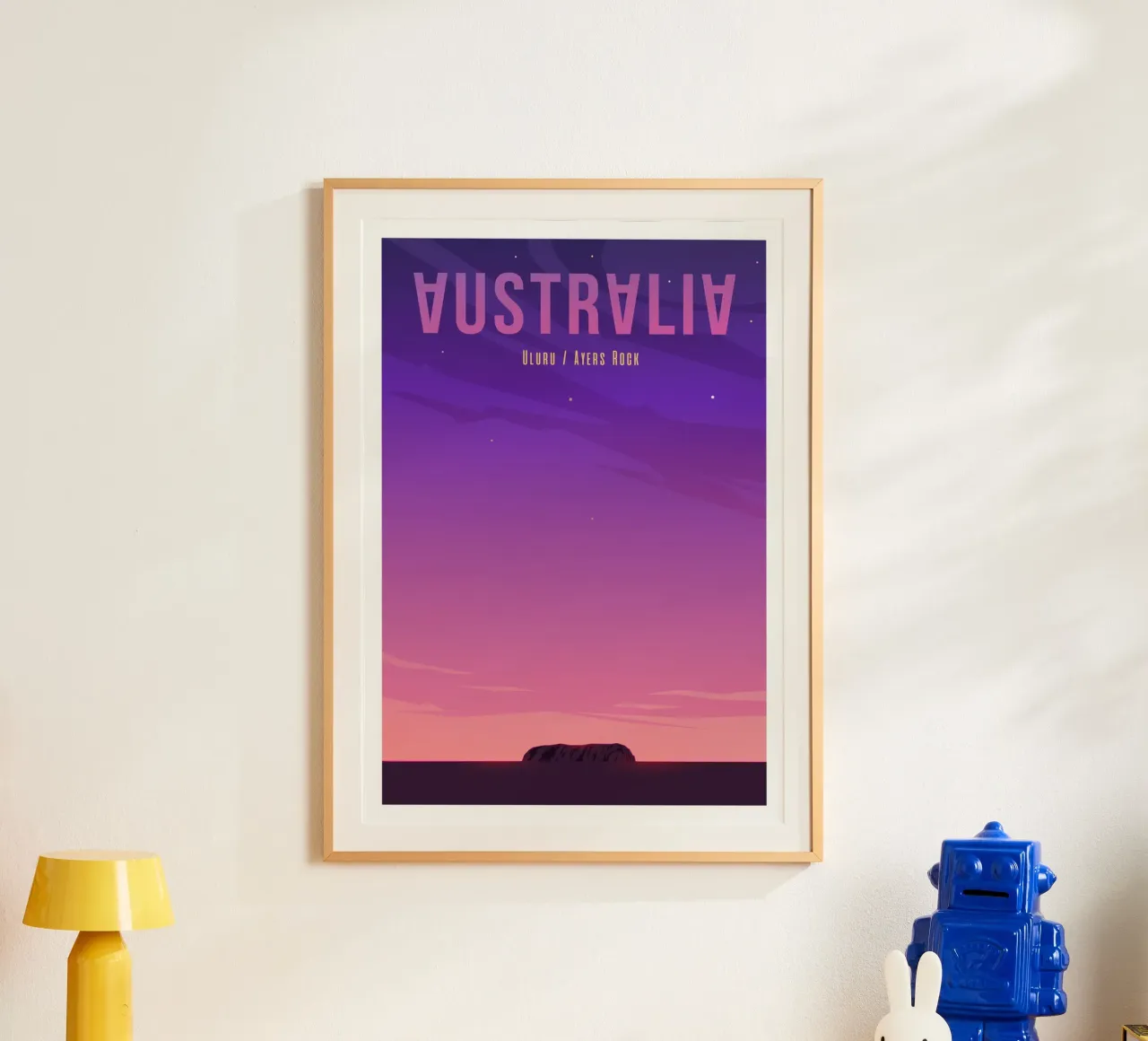 Uluru, Australia poster con telaio in legno da Wanderlust Vibes