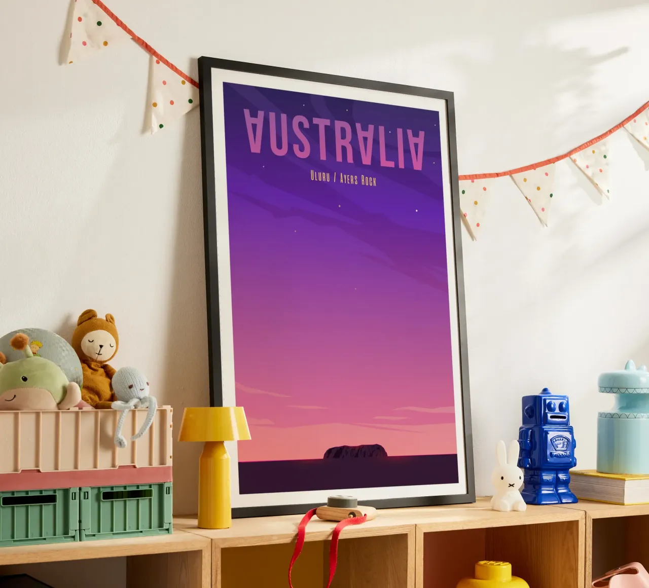 Uluru, Australia poster con telaio in legno da Wanderlust Vibes