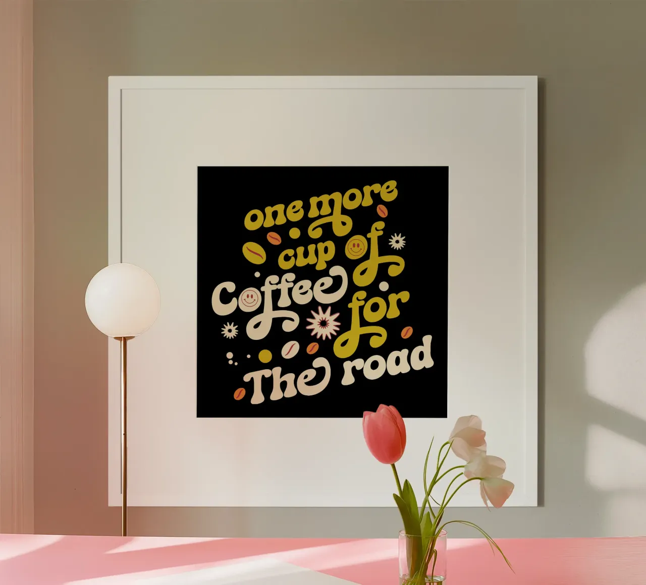 Un'altra tazza di caffè per il viaggio poster con telaio in plastica da Gunawan Rb