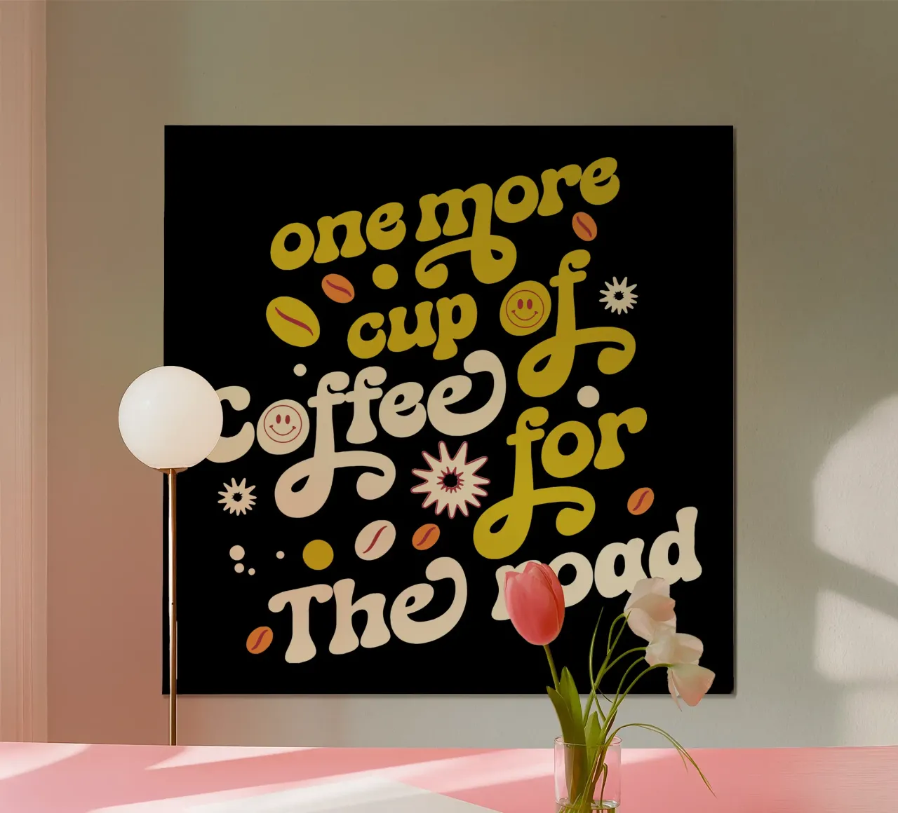 Un'altra tazza di caffè per il viaggio poster con telaio in plastica da Gunawan Rb