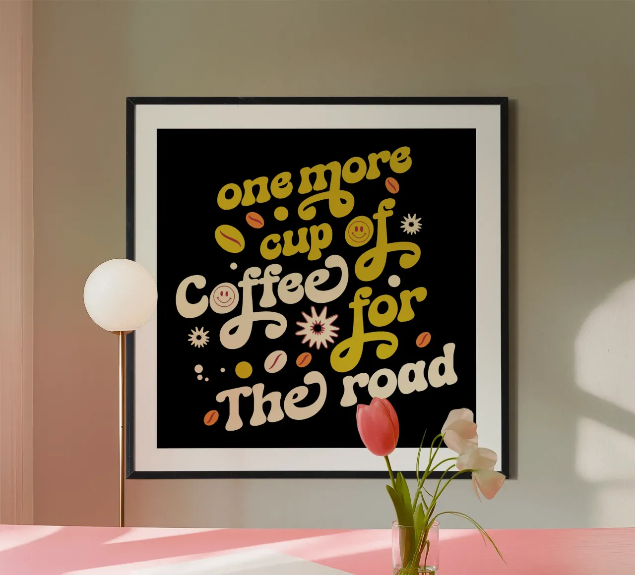 Un'altra tazza di caffè per il viaggio poster con telaio in plastica da Gunawan Rb