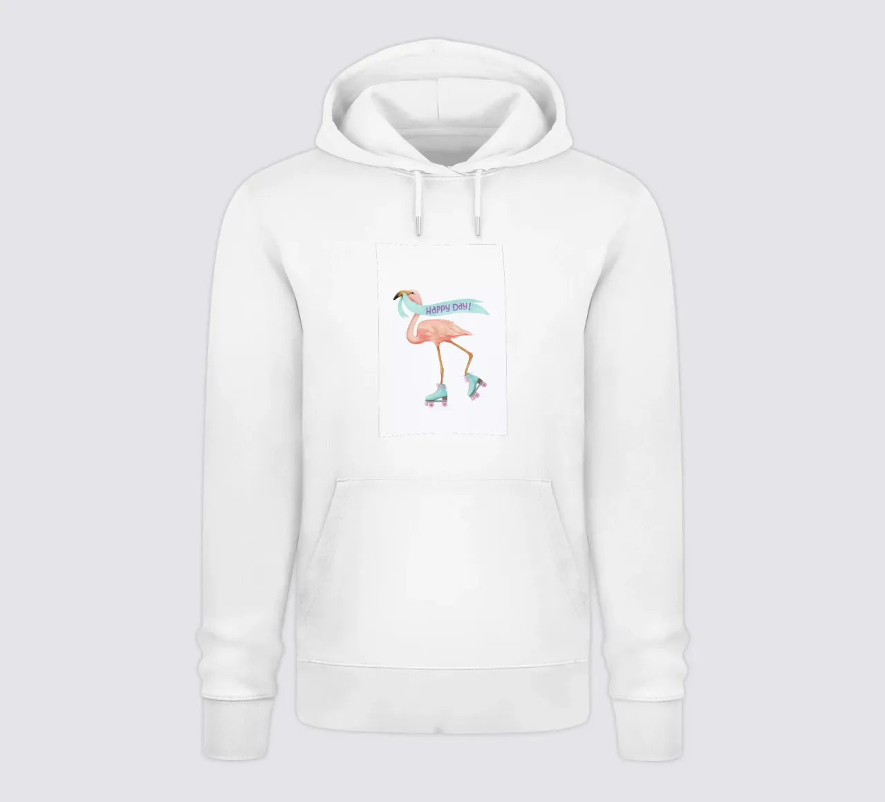 Rollerskating Flamigo felpa con cappuccio da Laura Graves