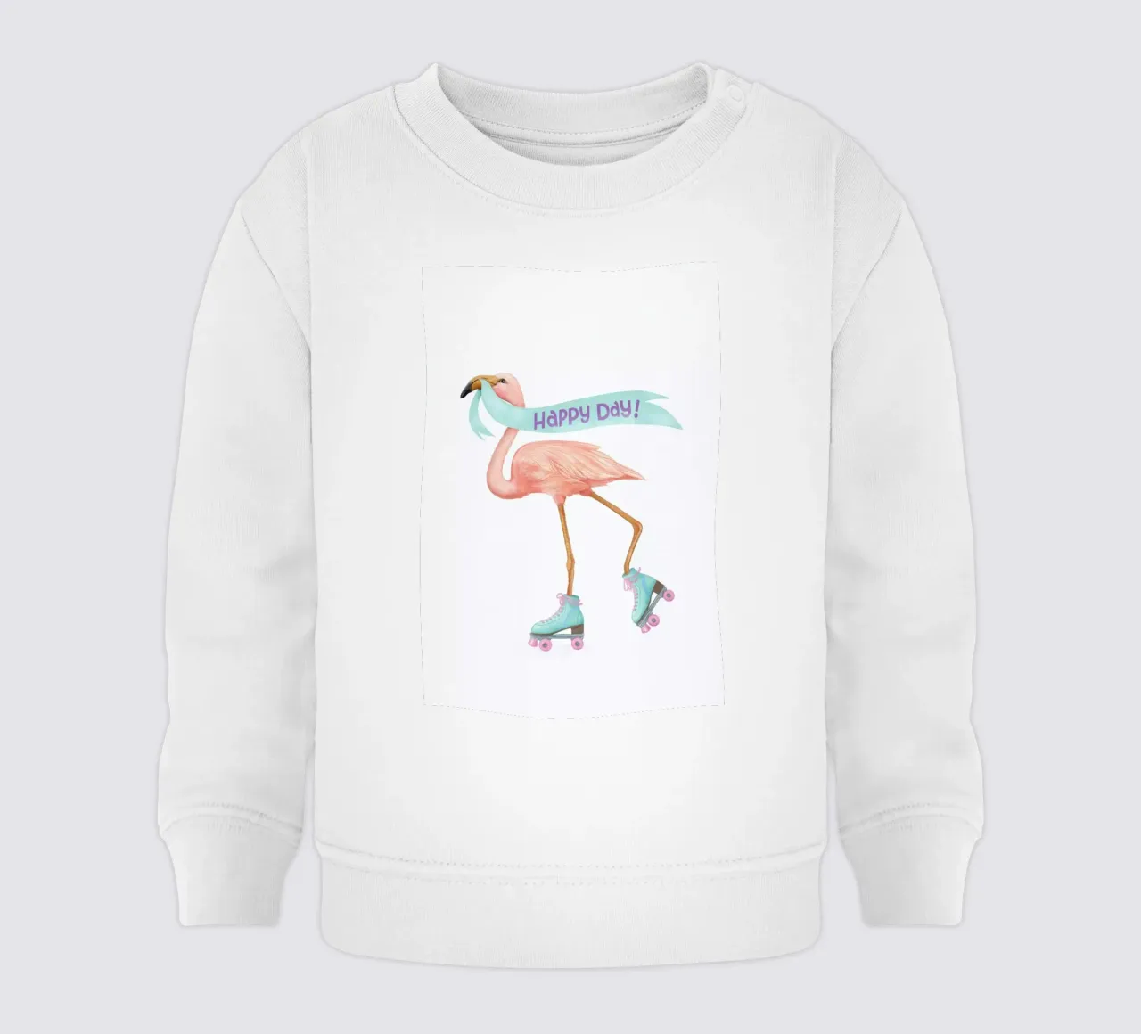 Rollerskating Flamigo felpa neonato da Laura Graves