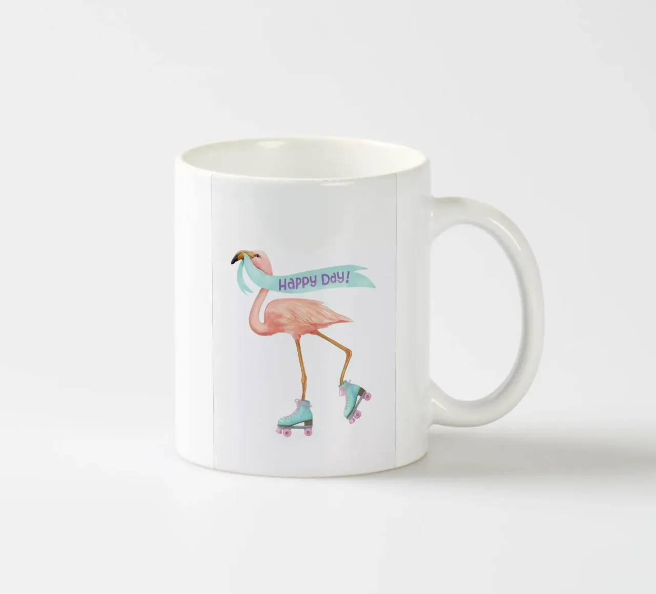 Rollerskating Flamigo tazza in ceramica da Laura Graves