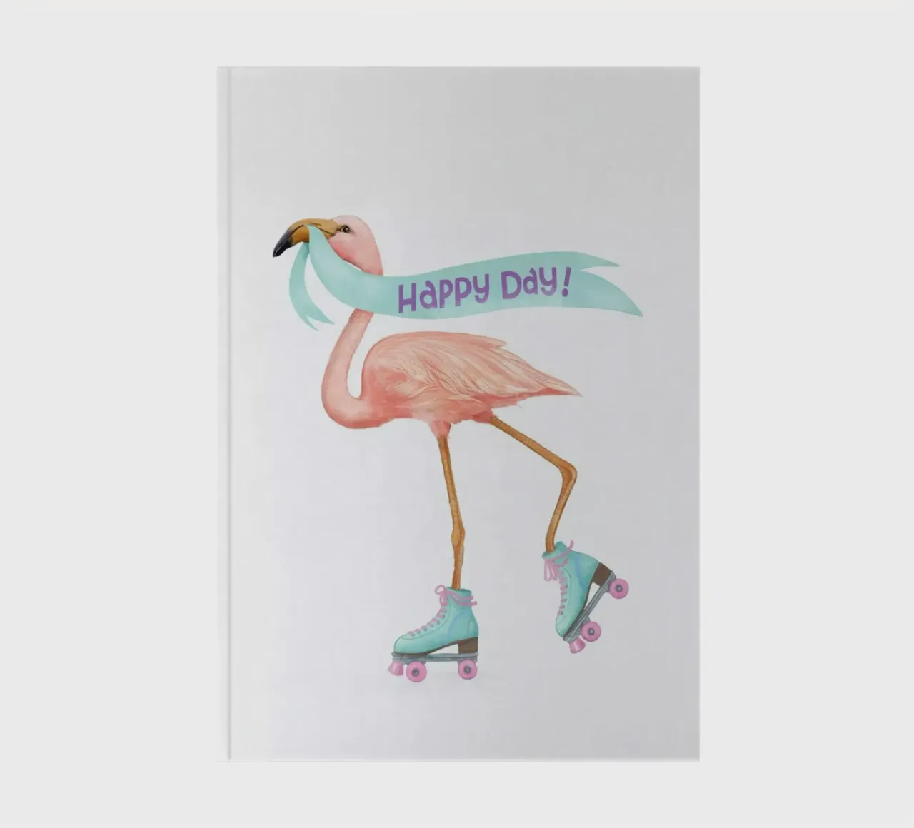 Rollerskating Flamigo notebook by Laura Graves