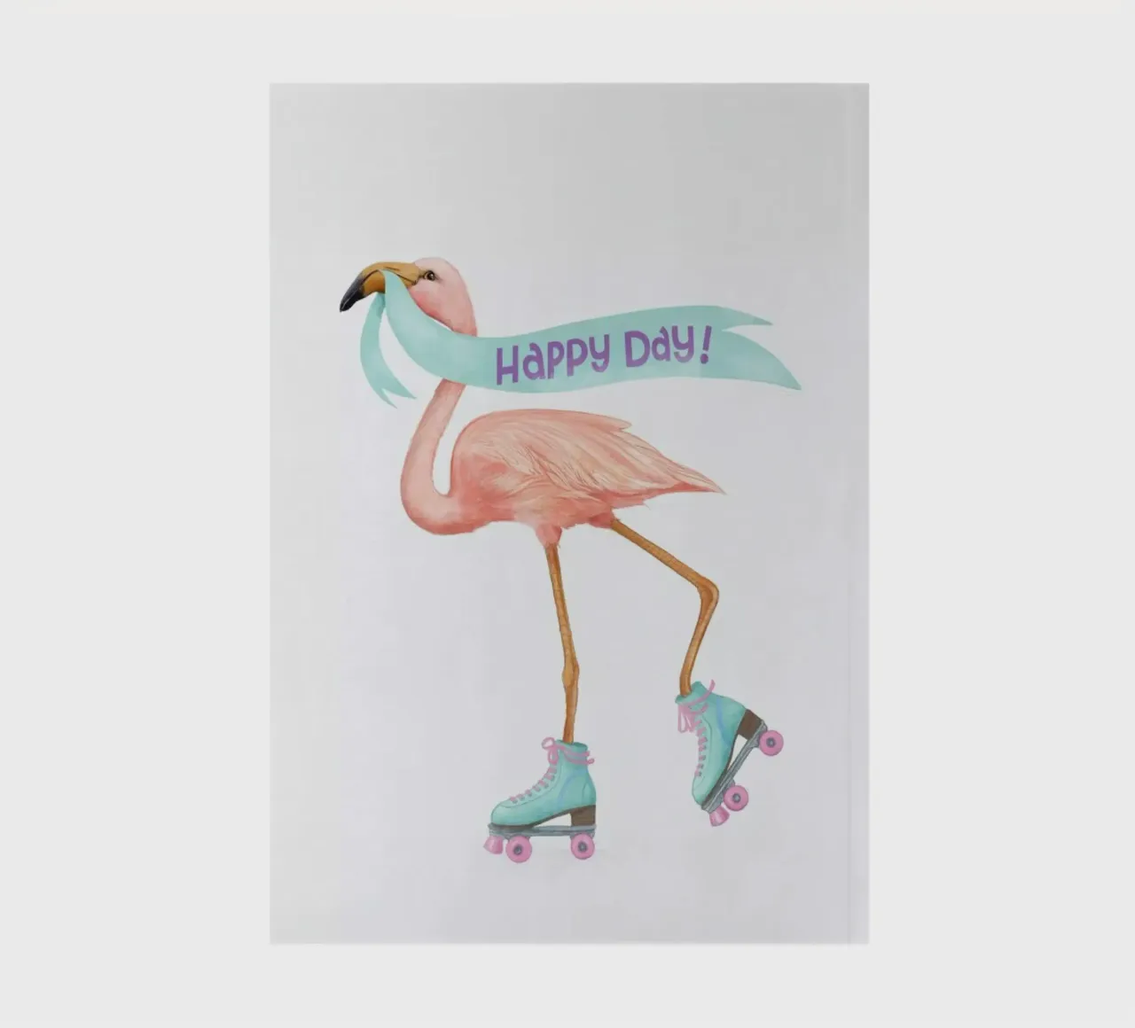 Rollerskating Flamigo notebook by Laura Graves