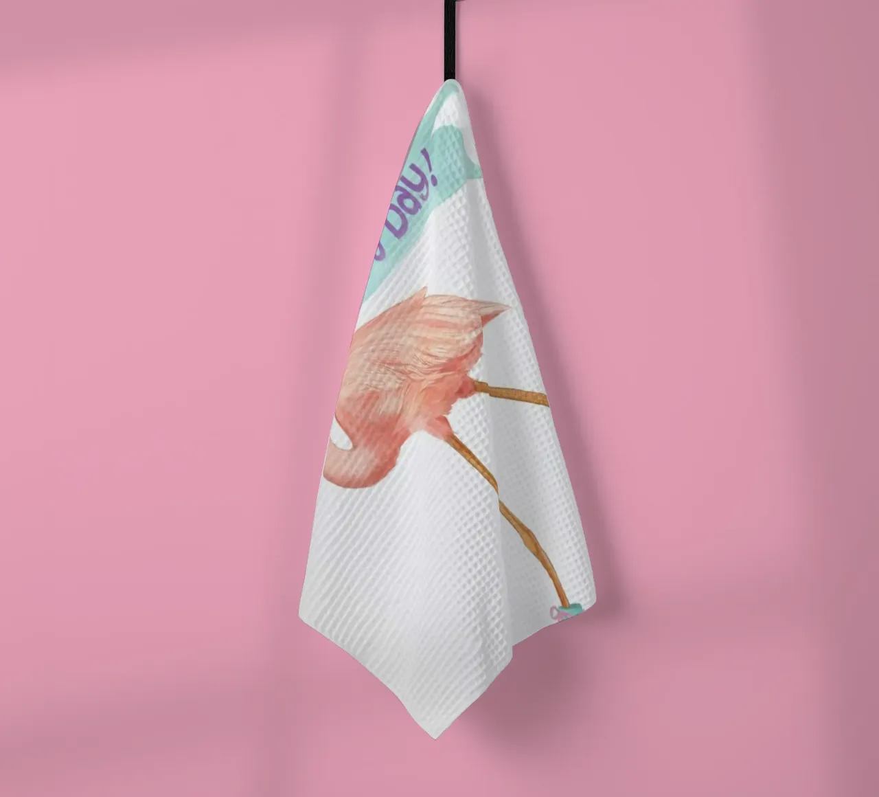 Rollerskating Flamigo canovaccio da cucina da Laura Graves