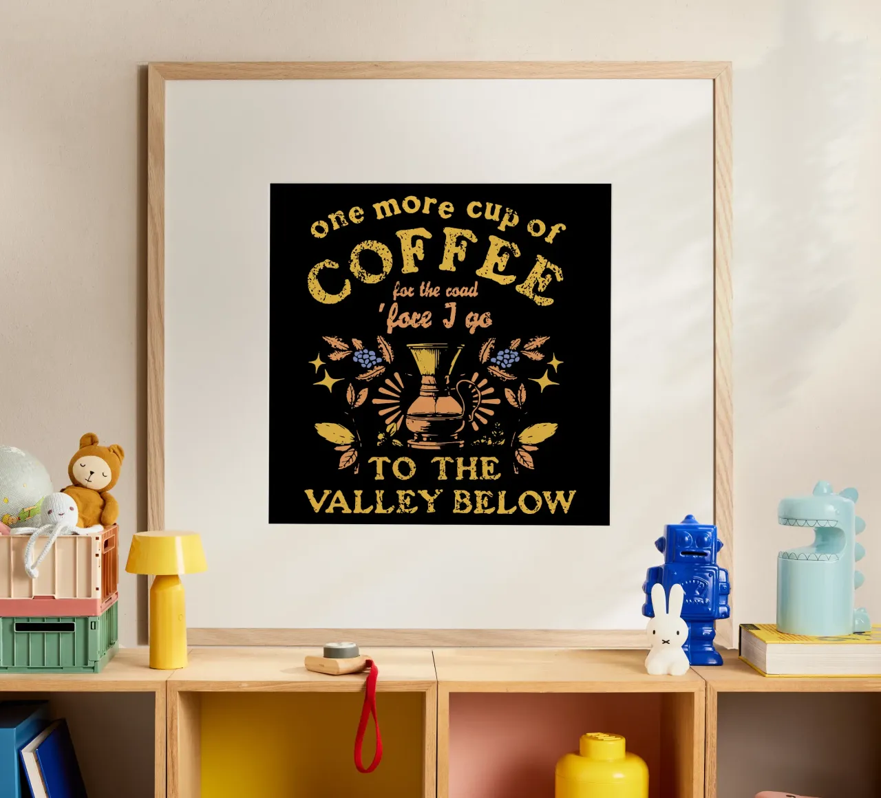 Un'altra tazza di caffè (Bob Dylan) poster con telaio in alluminio da Gunawan Rb