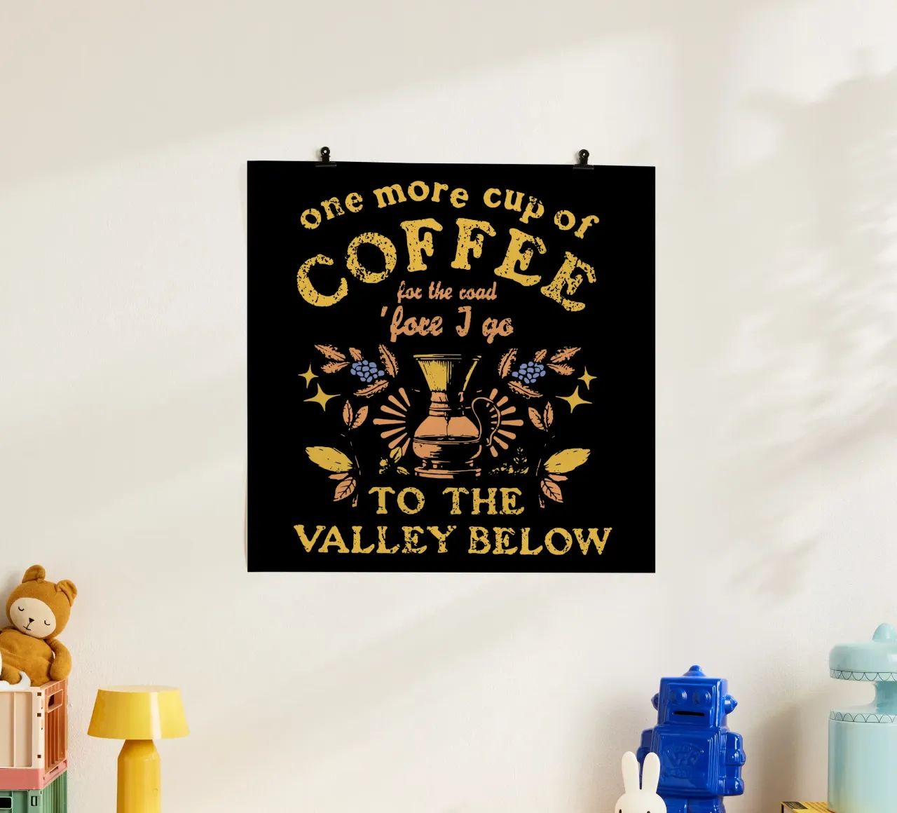 Un'altra tazza di caffè (Bob Dylan) poster con telaio in alluminio da Gunawan Rb