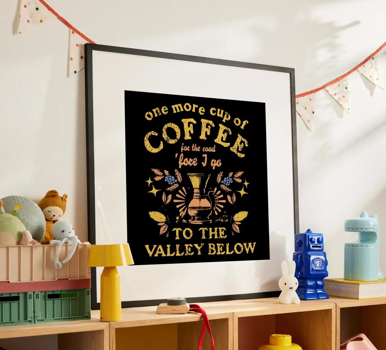 Un'altra tazza di caffè (Bob Dylan) poster con telaio in alluminio da Gunawan Rb