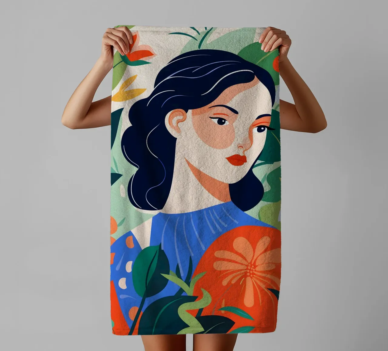 Woman in Nature towel by LisaArtes