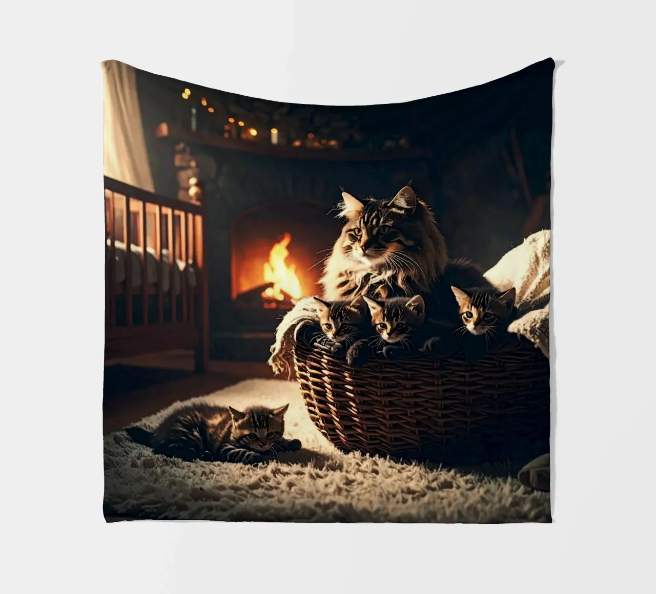 CHATTE ET QUATRE CHATONS. coperta in pile da Thierry vobmann photography