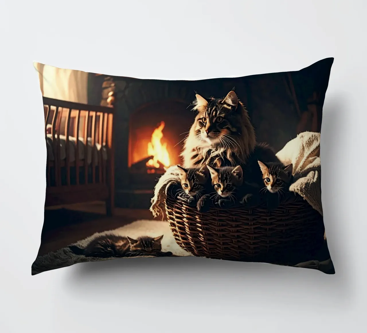 CHATTE ET QUATRE CHATONS. cuscino da Thierry vobmann photography