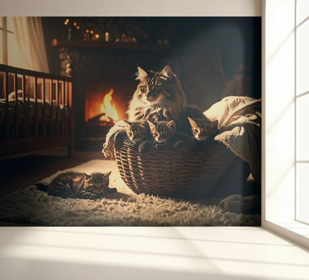 CHATTE ET QUATRE CHATONS. photo wallpaper by Thierry vobmann photography