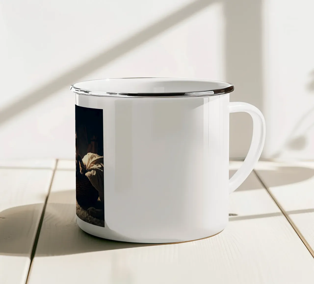 CHATTE ET QUATRE CHATONS. tazza in smalto da Thierry vobmann photography