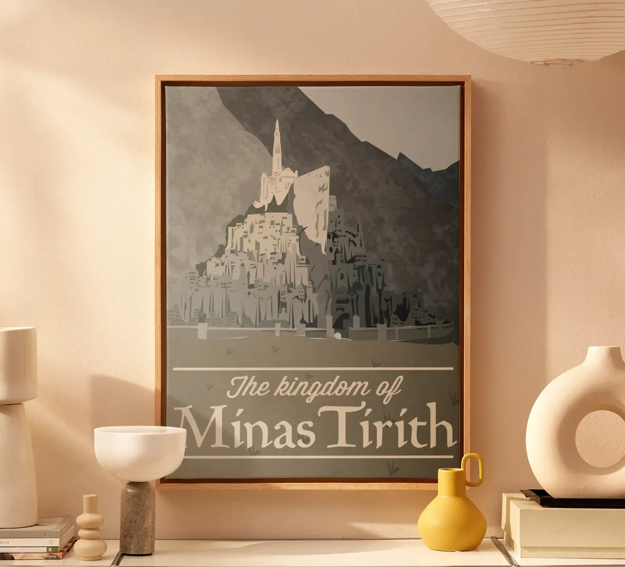 Il Regno di Minas Tirith tela con Cornice a cassetta da Junkie Movie