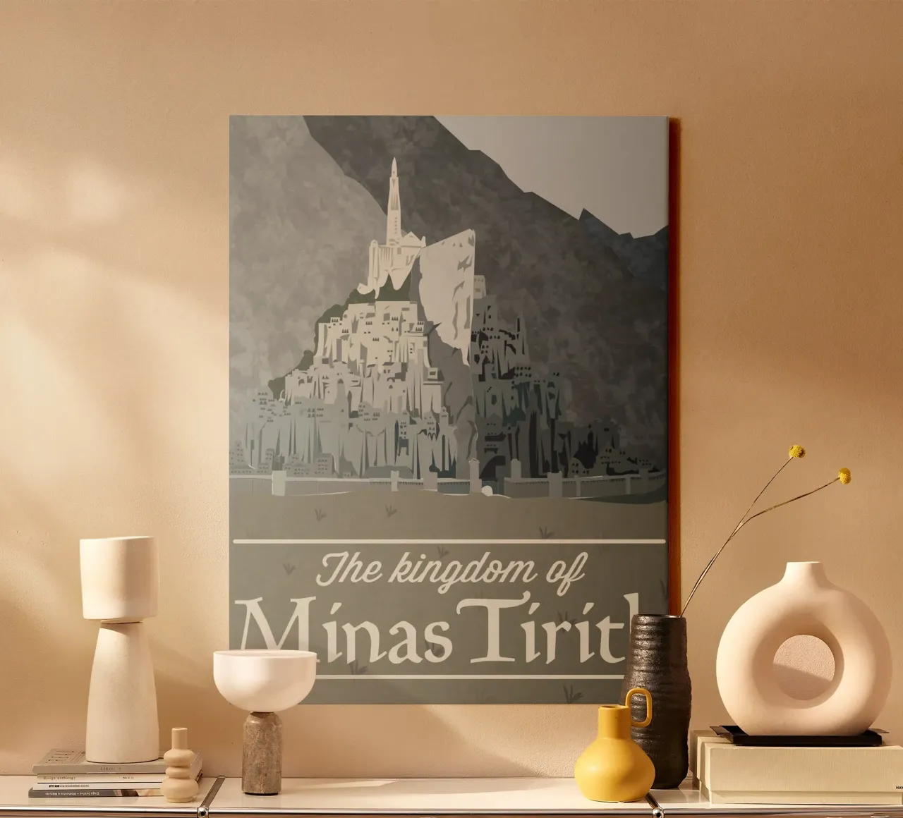 Il Regno di Minas Tirith tela con Cornice a cassetta da Junkie Movie