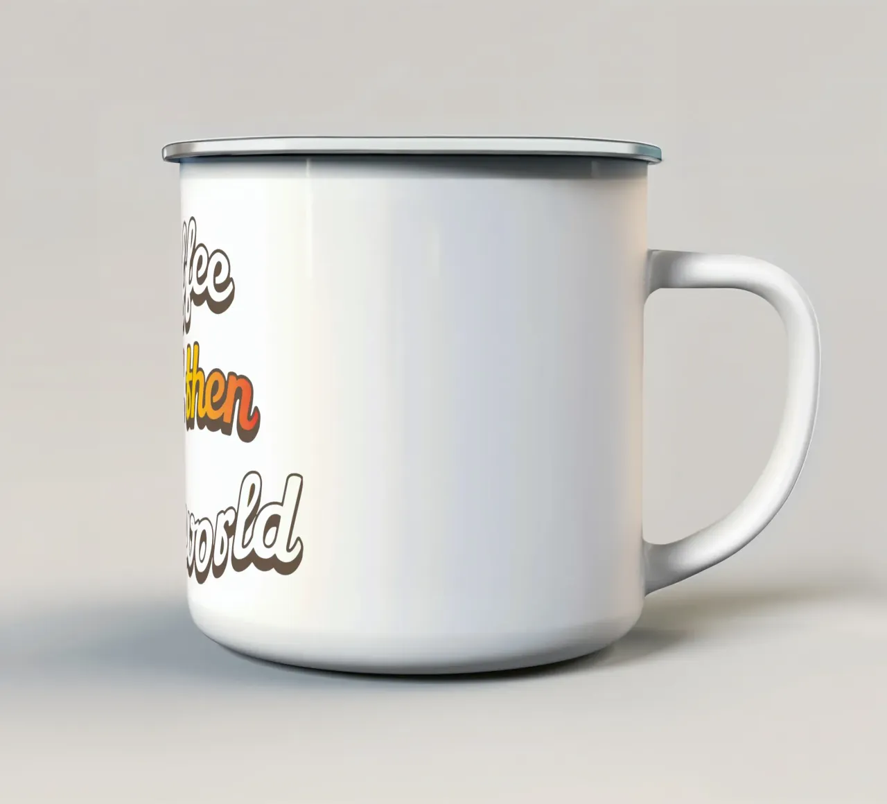 Il caffè e poi il mondo tazza in smalto da Gunawan Rb