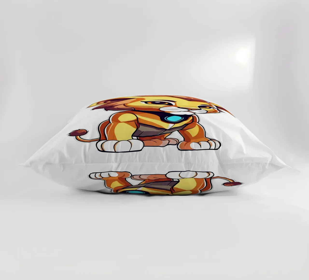 Leone, cucciolo di leone come supereroe_2 cuscino da Tierisch bunt by LK