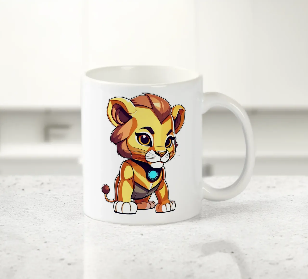 Leone, cucciolo di leone come supereroe_2 tazza in ceramica da Tierisch bunt by LK