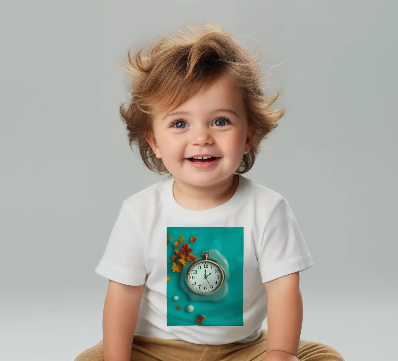 Un orologio che si scioglie in un oceano turchese, un caldo autunno maglietta neonato da DesignDoodle