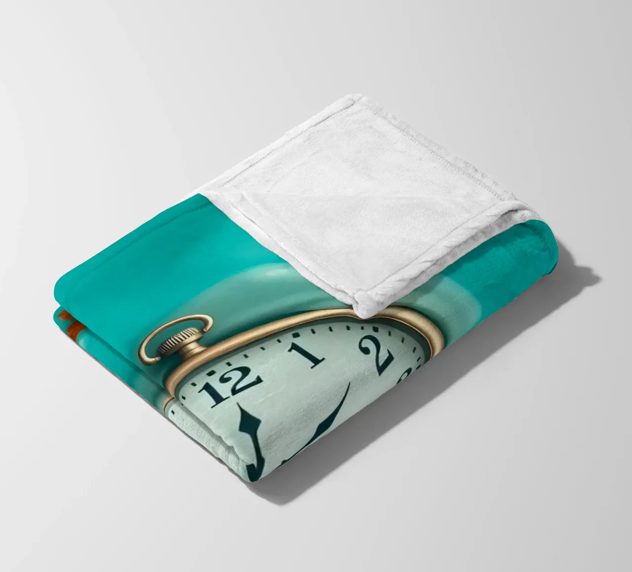 Un orologio che si scioglie in un oceano turchese, un caldo autunno coperta in pile da DesignDoodle