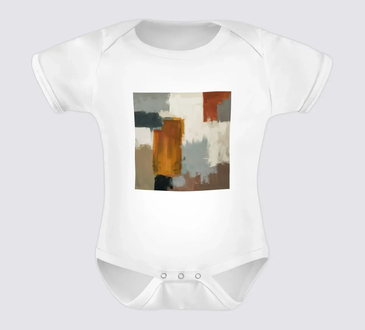 Muted Structure Grid short-sleeve baby romper by Monarch Arc