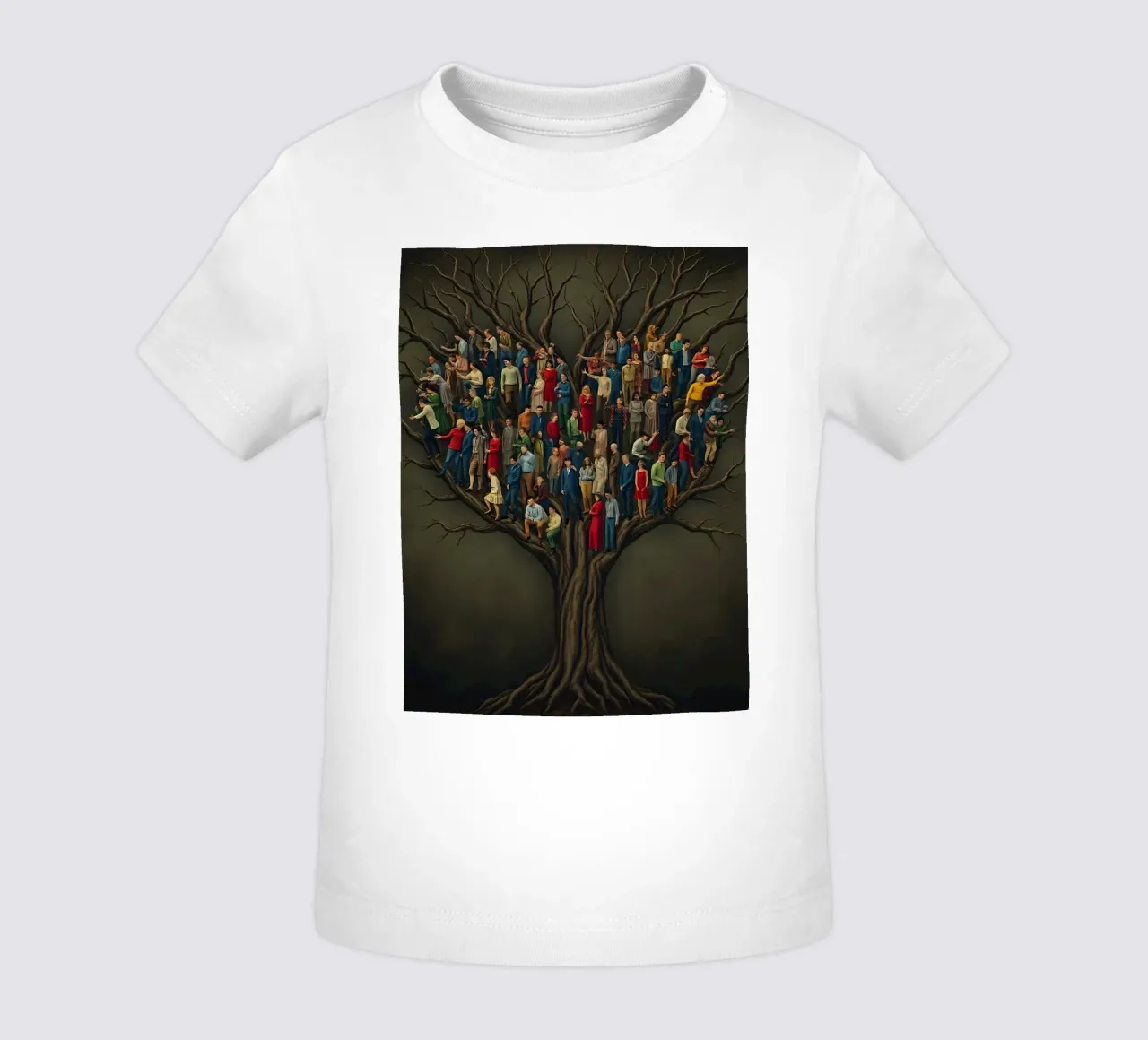 I membri della comunità si riuniscono in cima a un albero che rappresenta le connessioni maglietta neonato da DesignDoodle