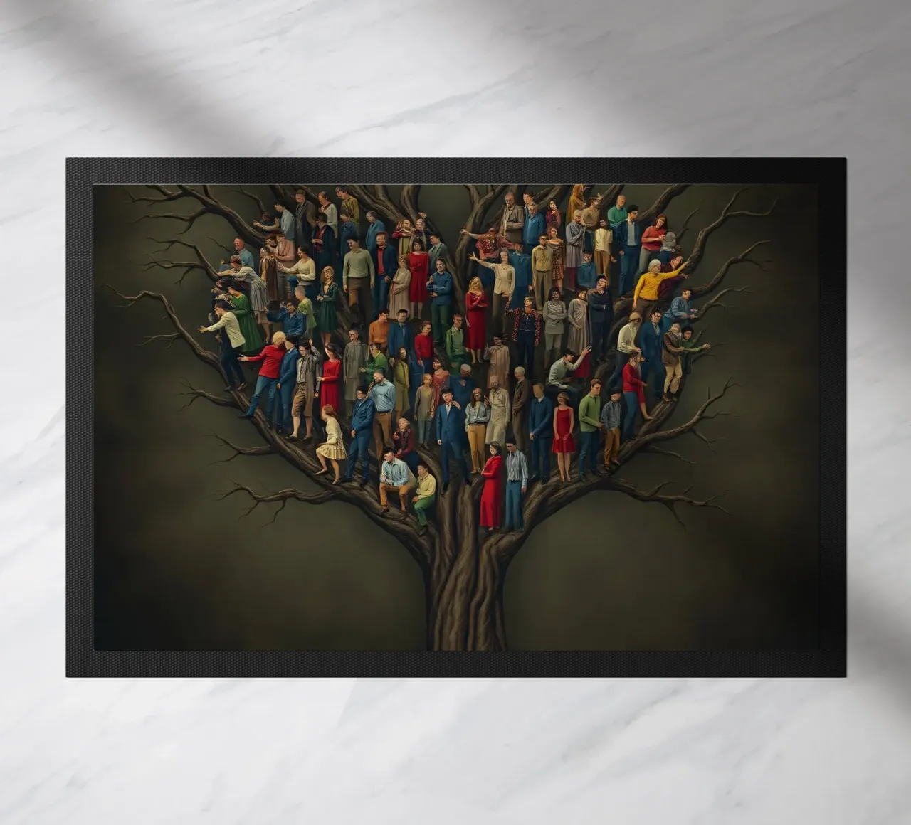 I membri della comunità si riuniscono in cima a un albero che rappresenta le connessioni zerbino da DesignDoodle