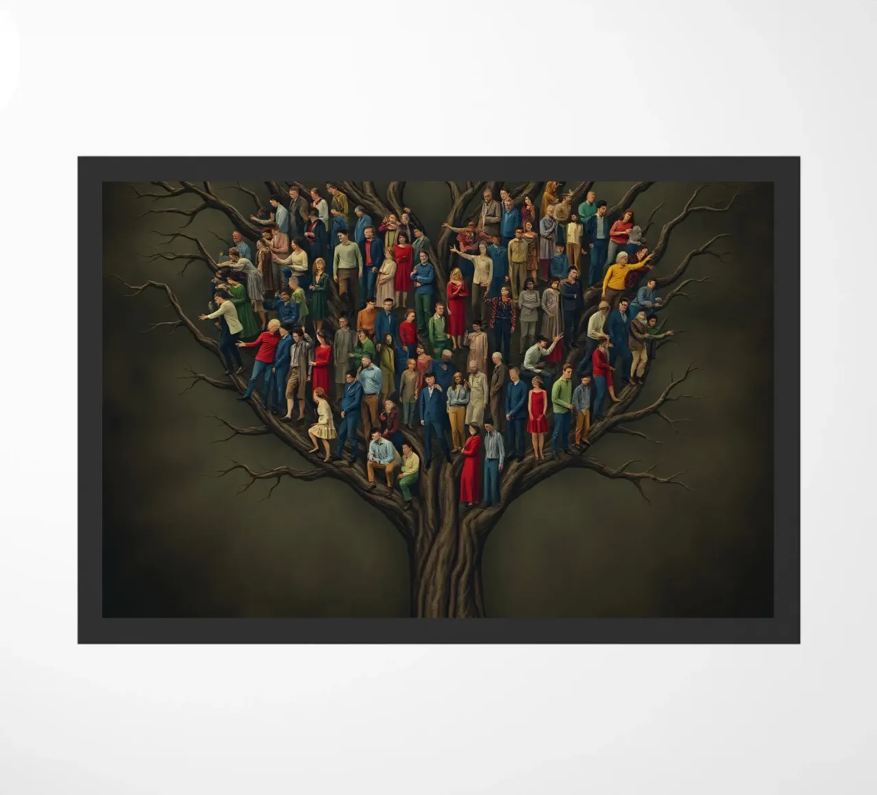 I membri della comunità si riuniscono in cima a un albero che rappresenta le connessioni zerbino da DesignDoodle