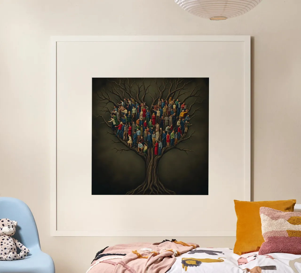 I membri della comunità si riuniscono in cima a un albero che rappresenta le connessioni carta hahnemühle da DesignDoodle