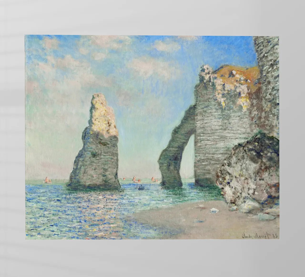 Le scogliere di Étretat di Claude Monet (1885) pellicola backlit da Classic Art Prints