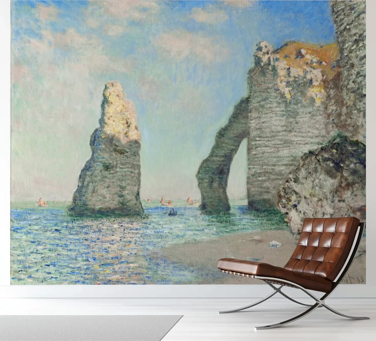Claude Monet's The Cliffs at Étretat (1885) photo wallpaper by Classic Art Prints