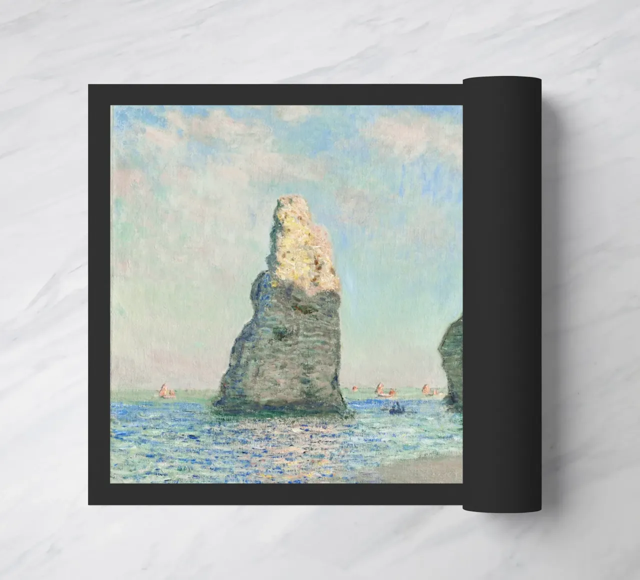 Le scogliere di Étretat di Claude Monet (1885) zerbino da Classic Art Prints