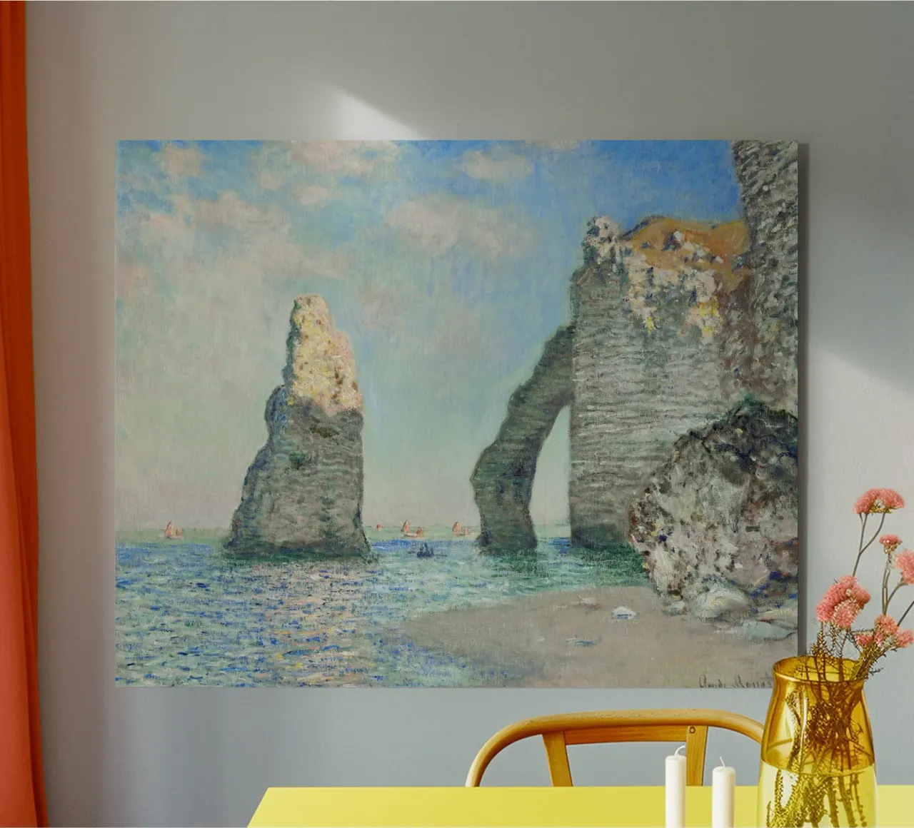 De kliffen bij Étretat (1885) van Claude Monet forex-plaat van Classic Art Prints