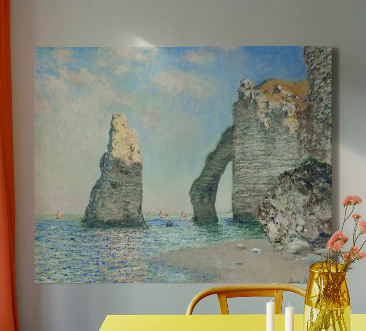 Claude Monet's The Cliffs at Étretat (1885) canvas by Classic Art Prints