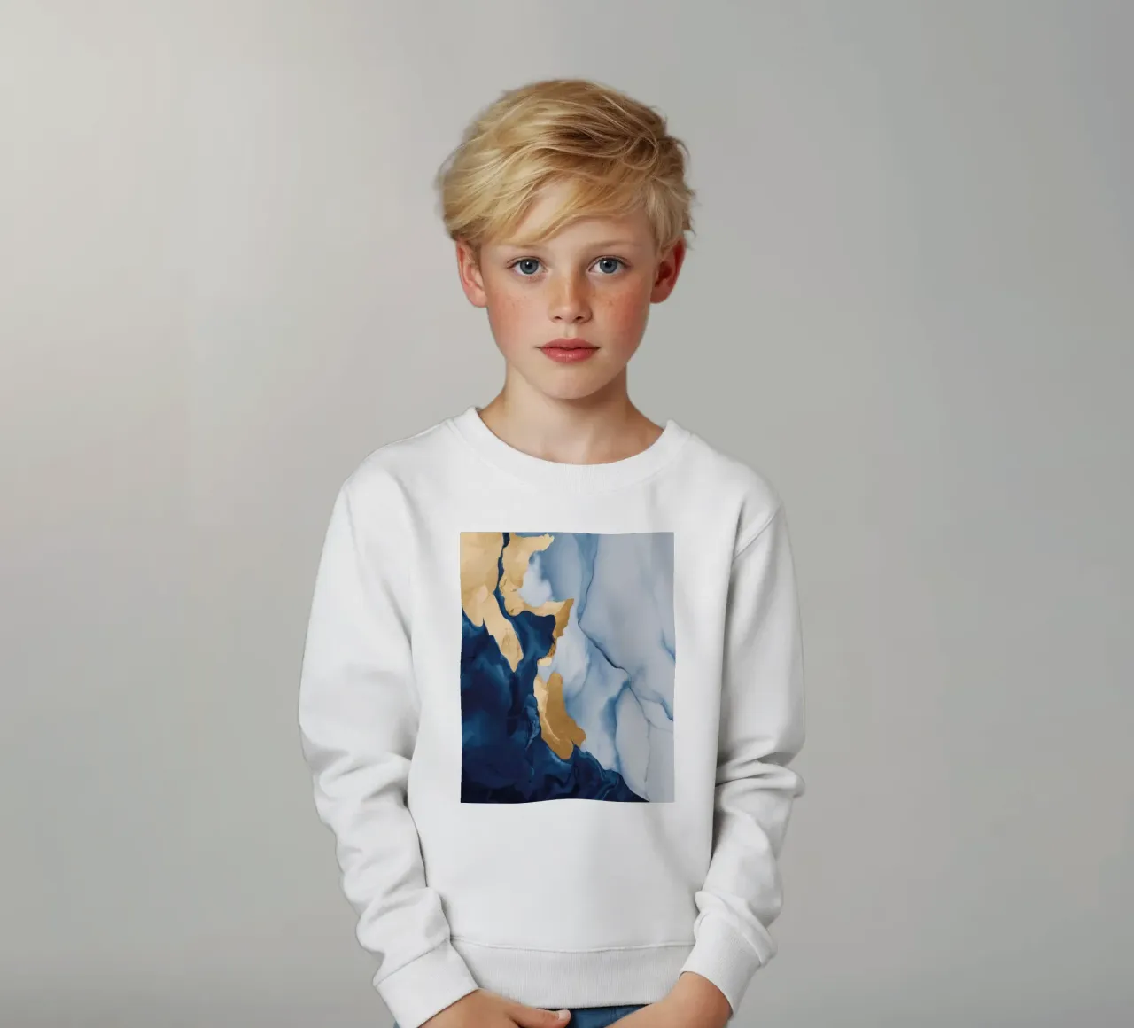 Golden Abyss Bloom kids sweatshirt by Monarch Arc