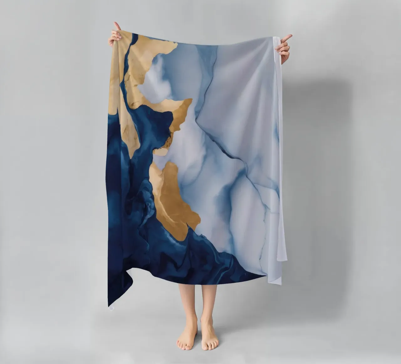 Golden Abyss Bloom beach towel by Monarch Arc