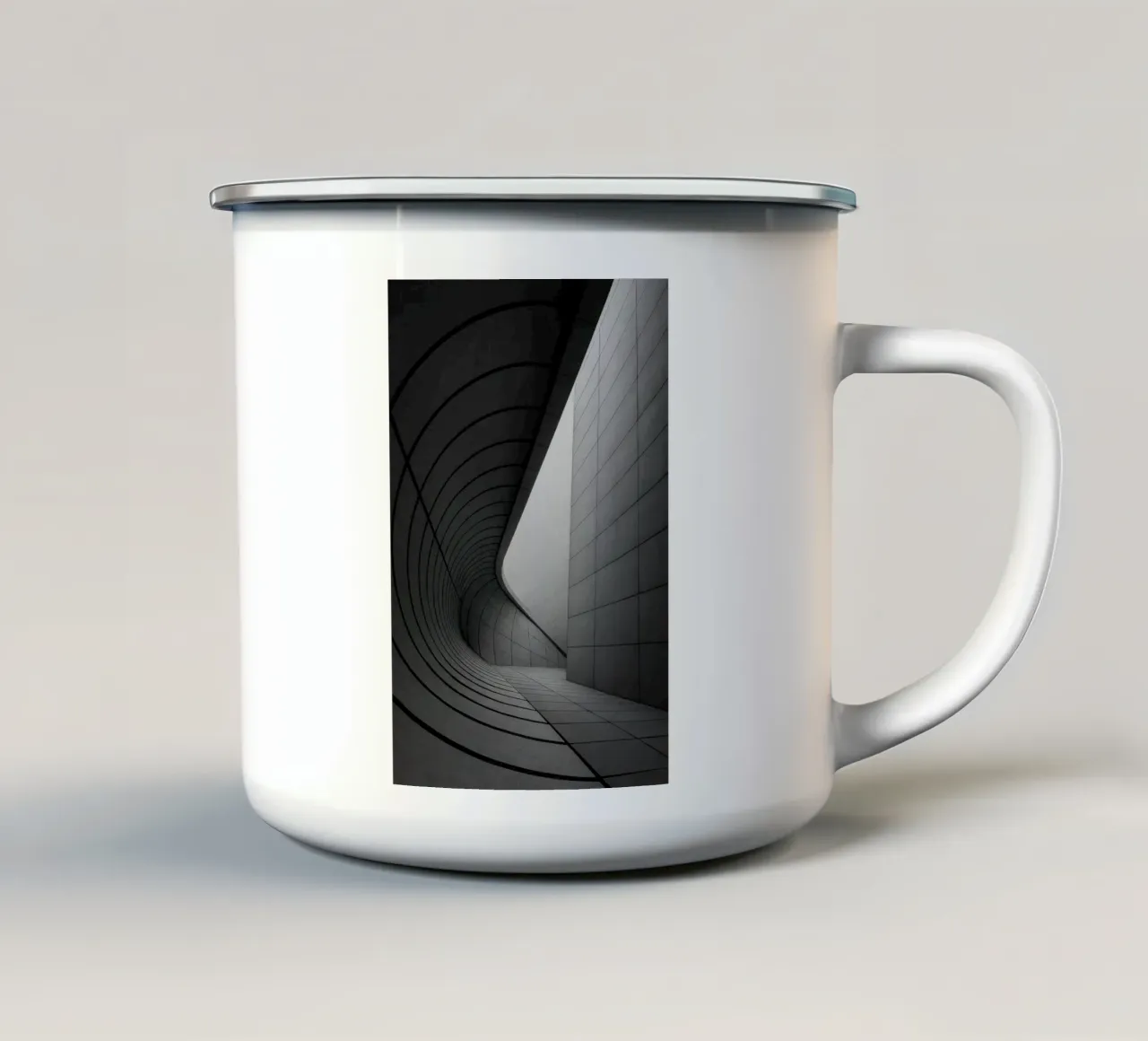 Curve ipnotiche a Tokyo - Ode all'architettura futuristica tazza in smalto da Black & White