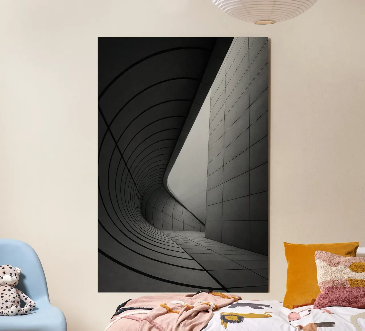 Curve ipnotiche a Tokyo - Ode all'architettura futuristica alluminio dibond da Black & White