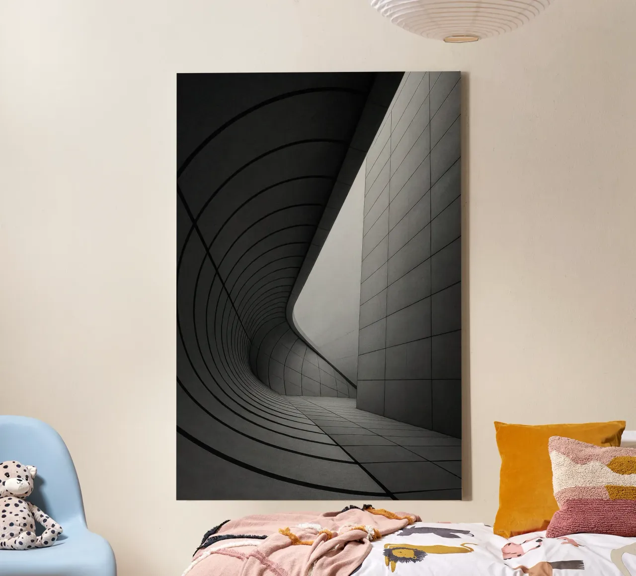 Hypnotic curves in Tokyo - Ode to futuristic architecture canvas by Black & White